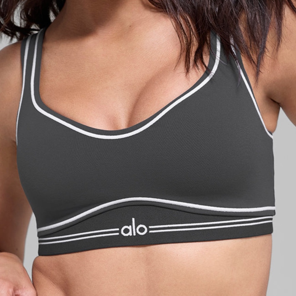 ALO Yoga Charcoal Gray Sports Bra